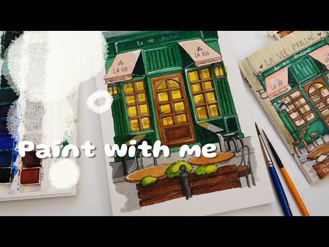 “Watercolor Painting of a Cozy Istanbul Café | real time tutorial!