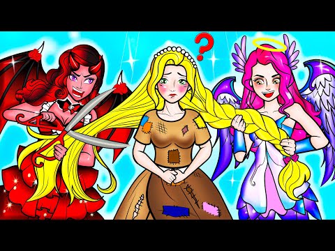 [🐾paper doll🐾] Sinister Vampire vs Angel Rapunzel Mother and Daughter | Rapunzel Family 놀이 종이