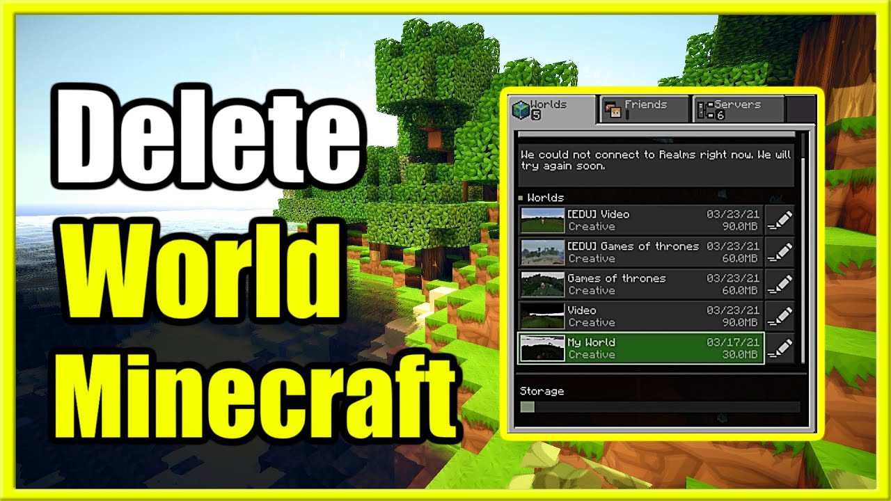 How To Delete Worlds In Minecraft
