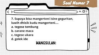 UJI KOMPETENSI WULANGAN 5 BUKU KIRTYA BASA | PEMBAHASAN SOAL BASA JAWA| GEGURITAN BASA JAWA KELAS 7|