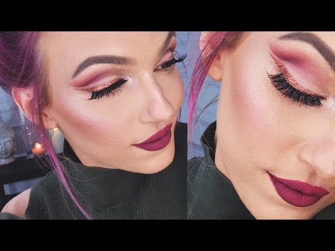 CRANBERRY CUT CREASE + COPPER LINER // Holiday Look