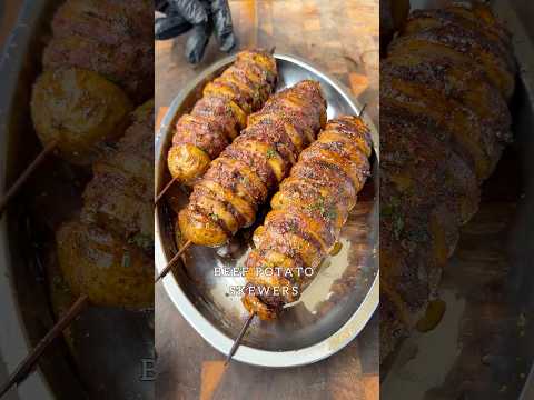 Beef potato skewers