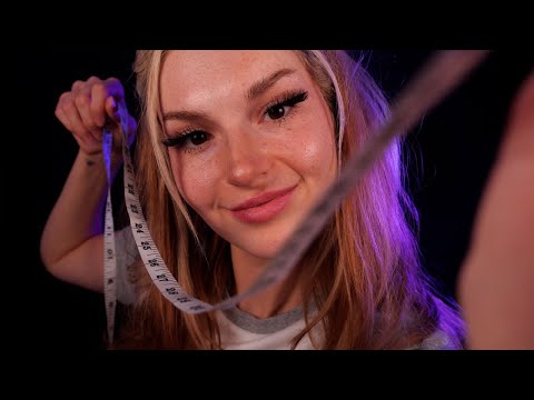 ASMR Chaotic, Fast & Aggressive Measuring You | Chatty Whispers, Dark Background For Sleep
