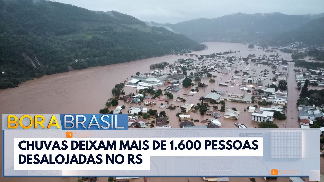 Chuvas deixam mais de 1600 pessoas desalojadas no RS