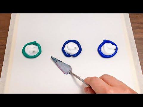 Emerald Sky-Acrylic Painting With Cling Film Step by Step #485-Satisfying ASMR - Serena Art