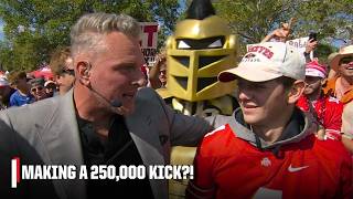 $250,000 FIELD GOAL 🤯 Pat McAfee RAISES THE STAKES in his kicking contest! ⬆️ | College GameDay