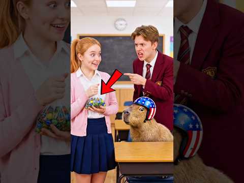 Capybara’s School Morning Takes a Funny Turn 😳🐹✨🇺🇸 #capybara