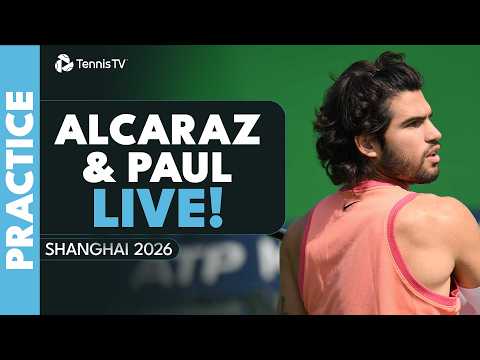 LIVE: Carlos Alcaraz &amp; <strong>Tommy</strong> Paul Practice In Shanghai!