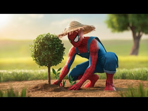 SPIDERMAN DAN ULTRAMAN MAIN DI SAWAH - VARO KIDS