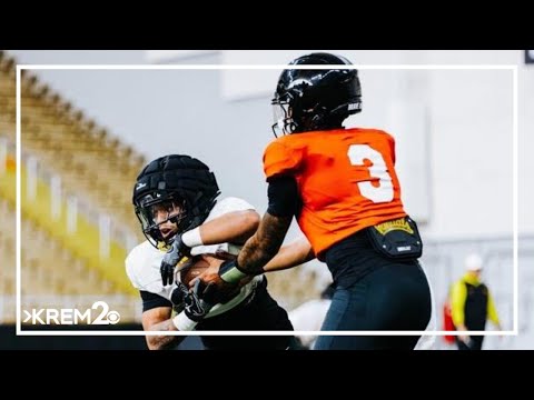 YouTube video thumbnail: Idaho Vandals Hold First Fall Camp Scrimmage