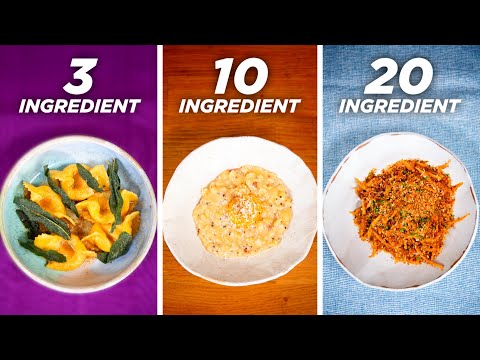 3-Ingredient vs. 10-Ingredient vs. 20-Ingredient Pasta ? Tasty