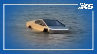 Texas man drives Cybertruck into Dallas lake to test "wade mode"