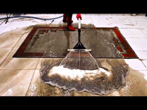 Extra dirty old rug deep cleaning ASMR