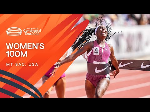 Twanisha Terry wins 100m in 10.77 (3.3 m/s) at Mt Sac | Continental Tour Gold 2022