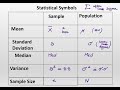 Statistical Symbols and Their Meanings