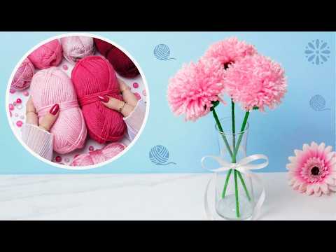 How to Make Woolen Flowers EASY & FAST 🌸 Super Cute Craft Idea