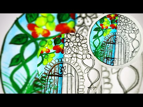 How to draw flowers easily with Magical gate //🌺🌹🌻🌷 Magical Garden Gate Art Tutorial // Step by step