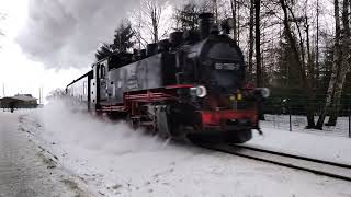 Steam train on Fichtelbergbahn / Dampfzug auf der Fichtelbergbahn / Parní vlak na Fichtelbergbahn