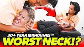 THE *WORST* NECK IVE EVER CRACKED! 😱 | Migraine & Headaches GONE | Asmr Chiropractor | Dr Tubio