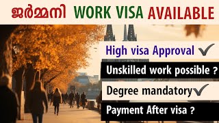 🇩🇪 ജർമനി Work Visa 2025 – High Approval Chances | Degree & Unskilled Jobs Explained ✅