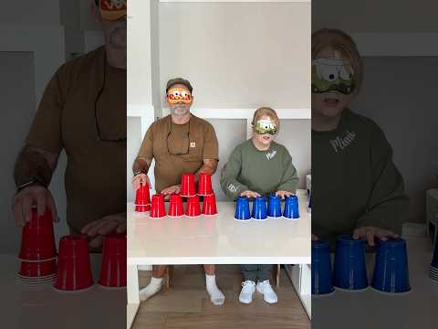 Think you can stack these cups blindfolded super fast?! #fungames #funny
