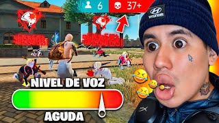 POR CADA KILL MI VOZ HACE MAS AGUDA en Free Fire! *Momentos Divertidos*
