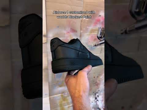 Worlds Blackest Paint on Nike Airforce1’s #sneakers #art #custom #fashion #black #paint