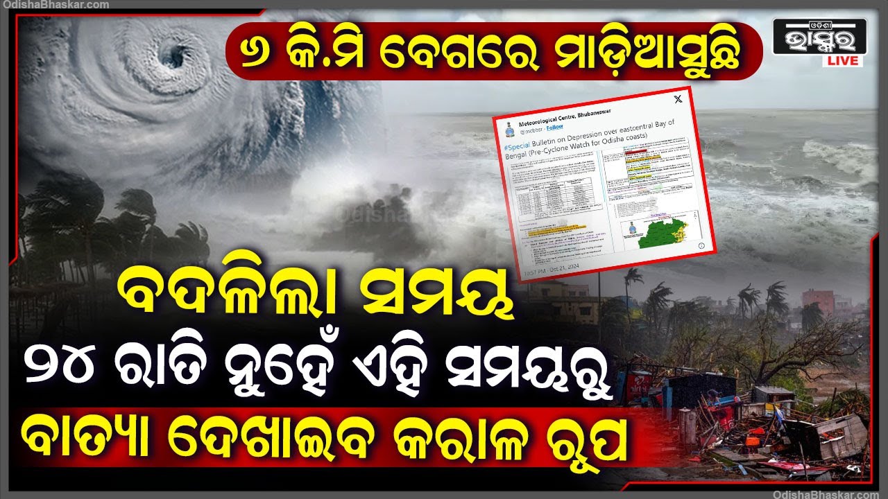 ବାତ୍ୟା "ଦାନା"କୁ ନେଇ ଆସିଲା ବଡ଼ ଅପଡେଟ ,ବଦଳିଲା ଗତିପଥ ...ଏବେ ବଦଳିଛି ସମୟ .. Cyclone Dana New Update