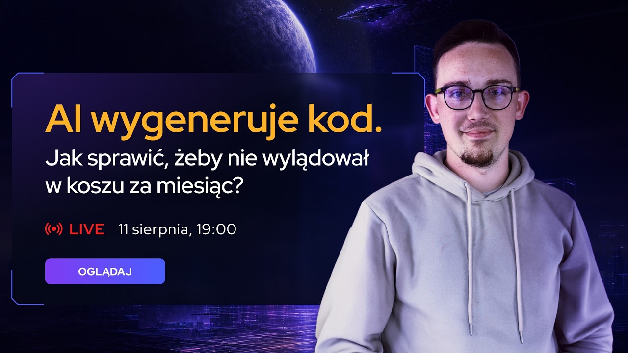 Projektowanie stabilnych bibliotek i architektury z  agentem AI – LIVE z Adrianem Połubińskim