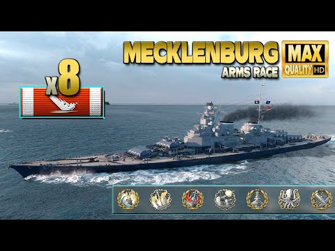 Battleship Mecklenburg  8 ships destroyed in Arms race modus   World of Warships
