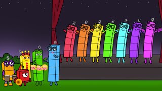 New competitor in music, Numberblocks 5 full color - Numberblocks fanmade coloring story