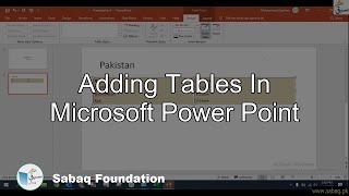 Adding tables in Microsoft Power Point
