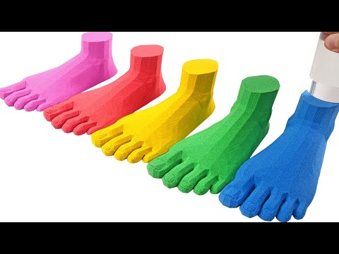 Satisfying Video | How To Make Foot with Kinetic Sand Cake Cutting ASMR RainbowToyTocToc