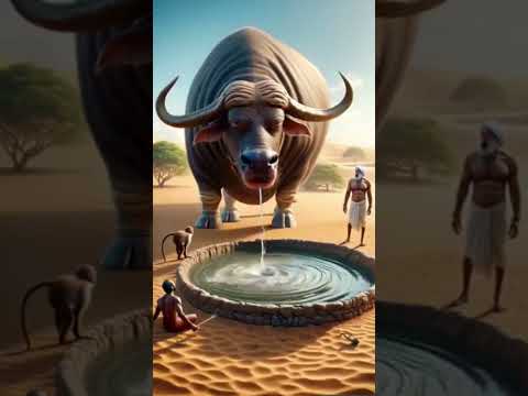 The farmer and the monkey dig a hole in the desert and fill it with water 😭 #ai #monkey #farmer