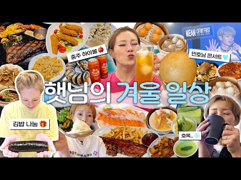 겨울을 맞이하는 뜨끈~한 일상 브이로그! 충주씨와 화끈한 만남🍎민호님 합방날짜 공개😍 햇싸리 김밥은 햇님이 책임진다💪 241219