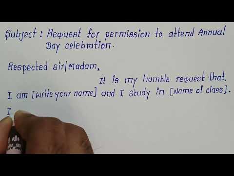 Write Application to the Class Teacher for Permission to Attend Annual Day Celebration