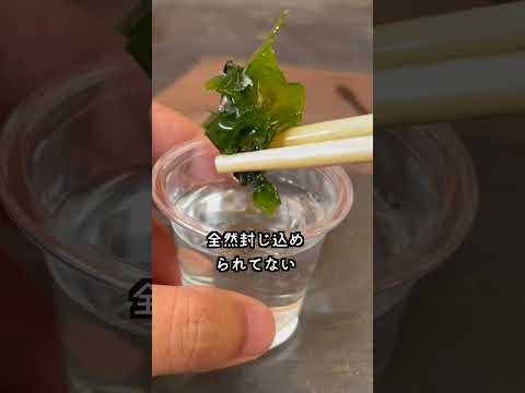コーティング済みのわかめを水に漬けると