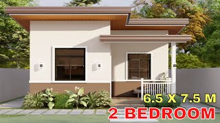 Comfortable 2 Bedroom House Design Idea (6.5x7.5m)