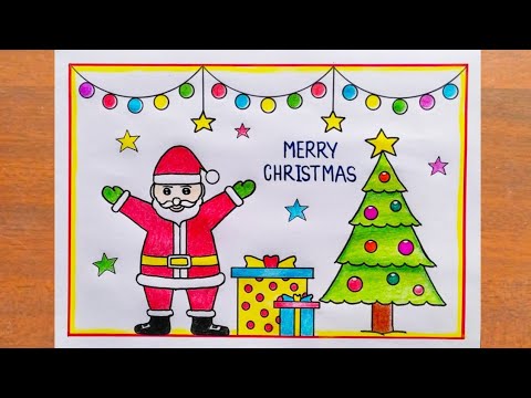 Christmas Drawing Easy / How to Draw Santa Claus Easy step by step / Santa Claus Drawing Easy