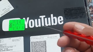 YouTube Golden Play Button Unboxing New 😍🎉 #goldenbutton #viral
