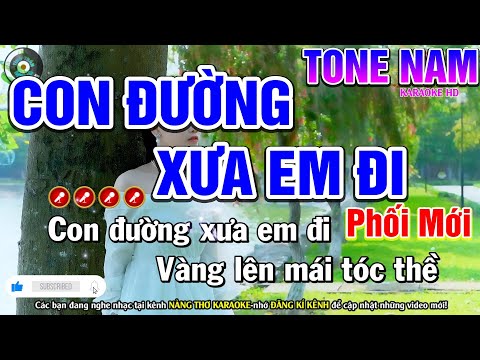 🌟Con Đường Xưa Em Đi Karaoke Nhạc Sống Tone Nam ( Phối Mới )  | Nàng Thơ Karaoke