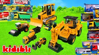 Çocuklar İçin İnşaat Araçları 🚧 Kepçe, Vinç, Çimento Kamyonları ve Daha Fazlası | Kidibli