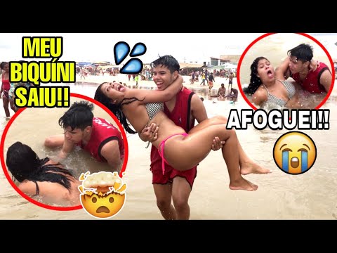 FIQUEI PELADA NA PRAIA, MEU BIQUÍNI SAIU!!- ME AFOGUEI ( TROLLANDO IURY)!