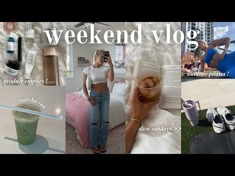 VLOG: very balanced weekend, outdoor pilates workout, new FAVORITE JEANS + product empties!