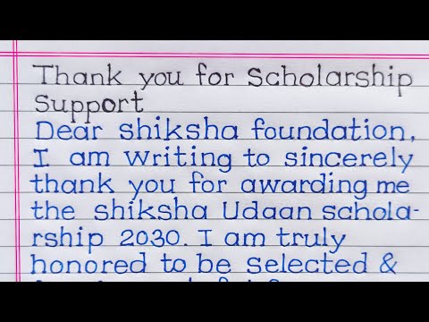thanks letter | thanks letter for scholarship | how to write thank you letter for scholarship |