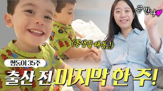 9개월간 쌍둥이 임신 마지막 한 주(출산가방)👶🏻👶🏻