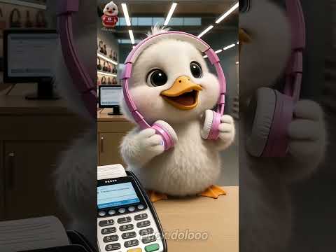 The cute duck buys music earphones. #duck #shorts