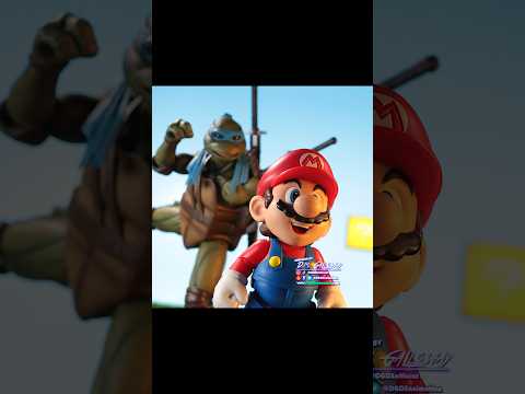 SUPER MARIO BROS Meet The TEENAGE MUTANT NINJA TURTLES 🍄🐢 #stopmotion #animtion #mario #tmnt