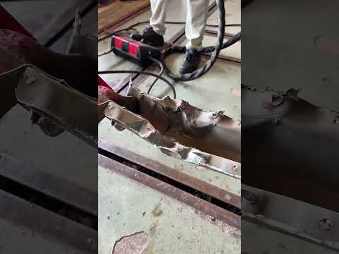 “Bent Chassis Rail? Straightened Back Like Factory with This Method!” #carrepair #ซ่อมรถ