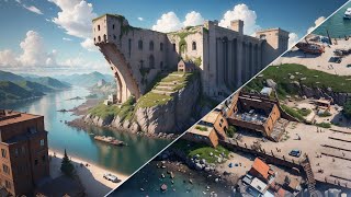 Epic FPV Drone Flying drawn with AI. Trip into magical and amorphous world.